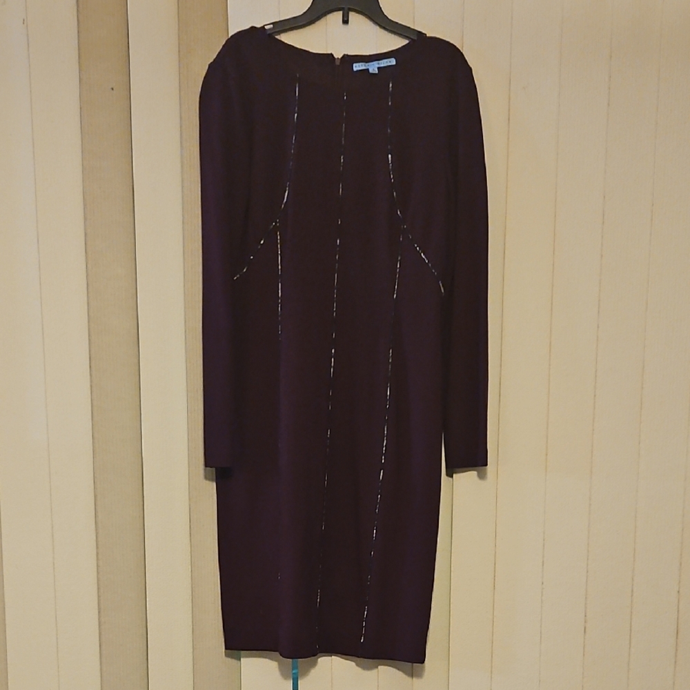 ANTONIO MELANI Deep Purple Long Sleeve Dress
